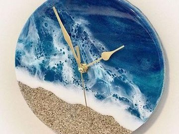 Мастер-класс "Часы из эпоксидной смолы в морском стиле"