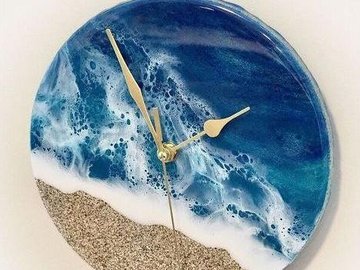 Мастер-класс "Часы в морском стиле из эпоксидной смолы"