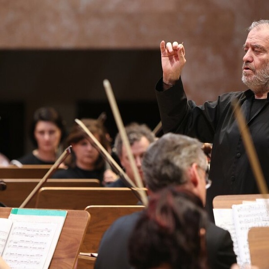 Валерий Гергиев и Объединенный симфонический оркестр Мариинского и Большого театров