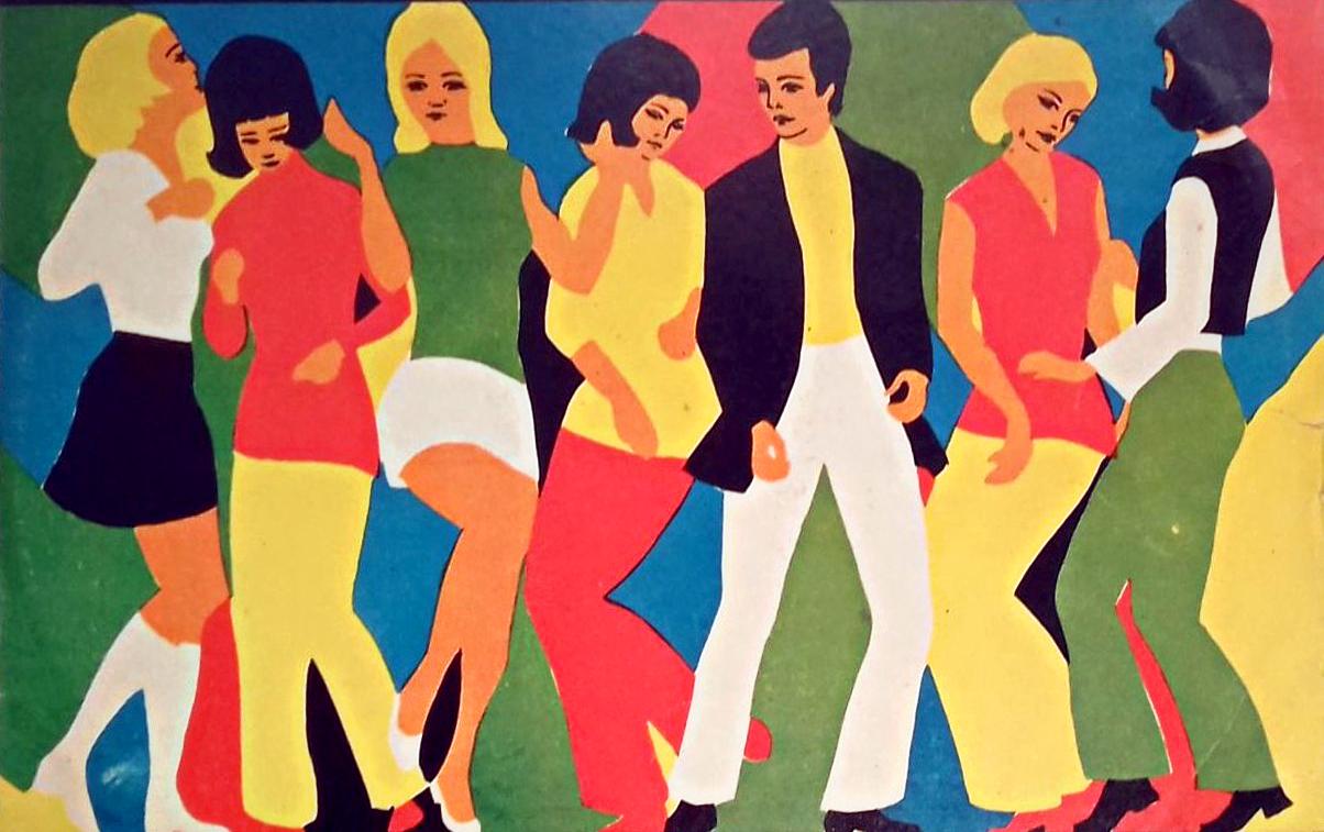 Песни для танцев 90. Картины в стиле шестидесятых. Плакаты 70-х годов. Плакаты 70х. Стиляги в живописи.